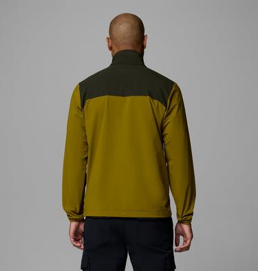 Men's Heather Canyon II Softshell Hiking Jacket, Color: Mossy Green, Greenscape, image 3