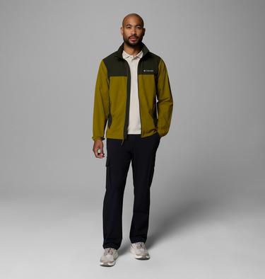 Men's Heather Canyon II Softshell Hiking Jacket, Color: Mossy Green, Greenscape, image 2