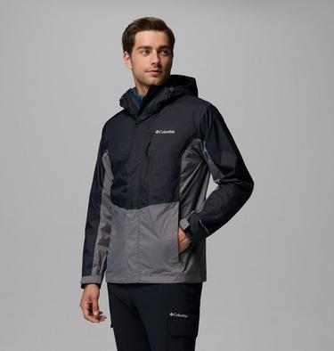 Men's Pouring Adventure III Waterproof Hiking Jacket, Color: Black, City Grey, image 12