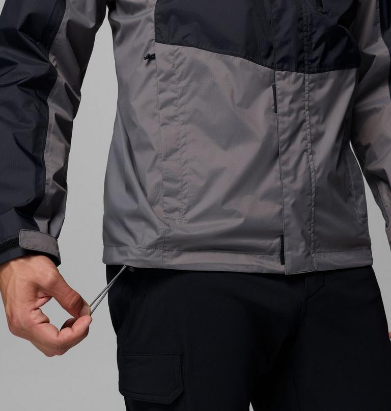 Chaqueta de senderismo impermeable Pouring Adventure III para hombre, Color: Black, City Grey, image 7