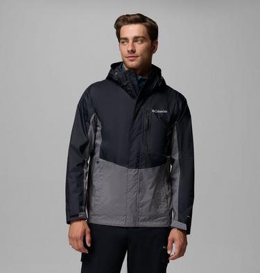 Men's Pouring Adventure III Waterproof Hiking Jacket, Color: Black, City Grey, image 9
