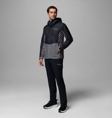 Men's Pouring Adventure III Waterproof Hiking Jacket, Color: Black, City Grey, image 10