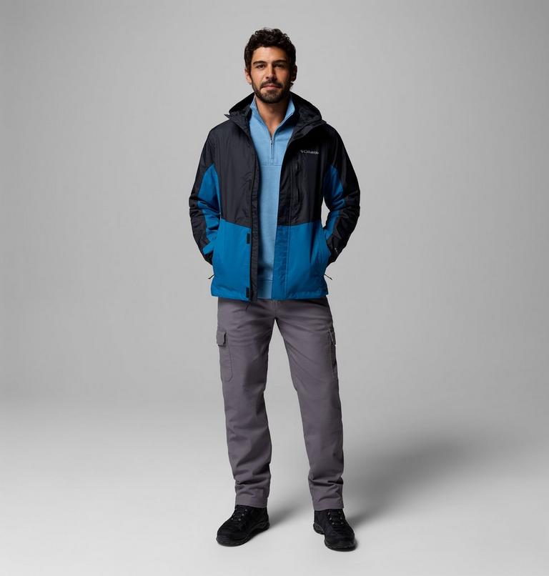 Chaqueta de senderismo impermeable Pouring Adventure III para hombre, Color: Black, Phoenix Blue, image 2