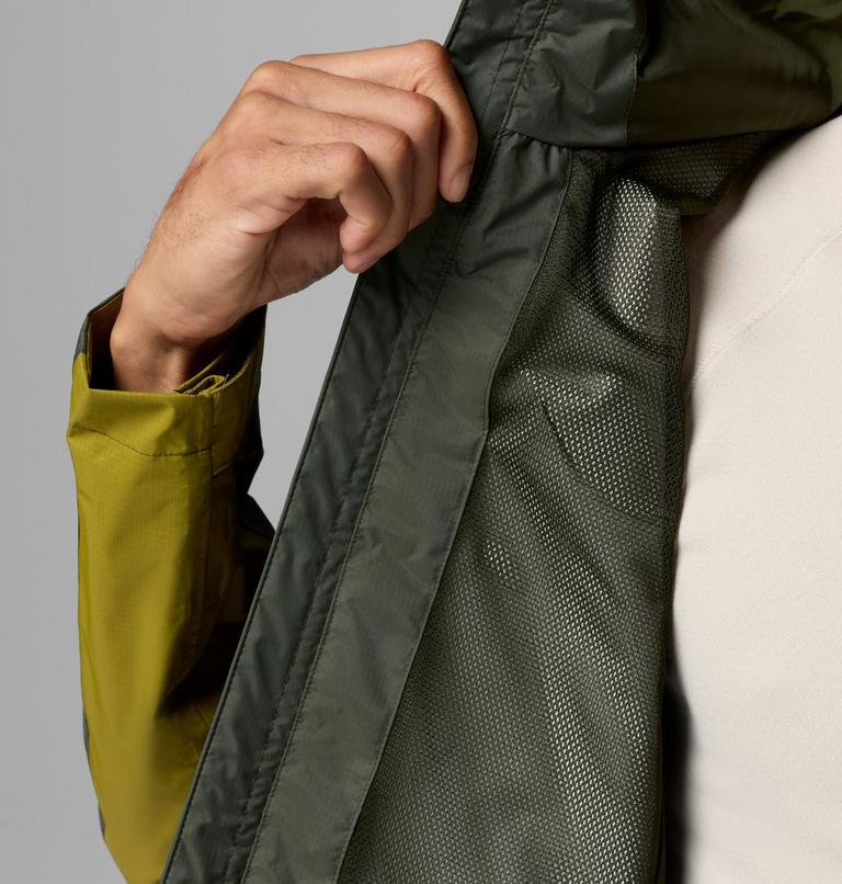 Men's Pouring Adventure III Waterproof Hiking Jacket, Color: Greenscape, Mossy Green, image 8