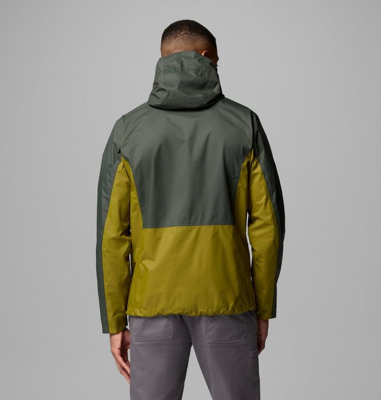 Men's Pouring Adventure III Waterproof Hiking Jacket, Color: Greenscape, Mossy Green, image 3