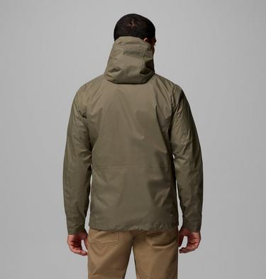 Men's Pouring Adventure III Waterproof Hiking Jacket, Color: Stone Green, image 11