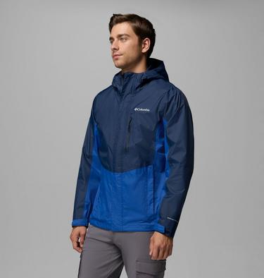 Men's Pouring Adventure III Waterproof Hiking Jacket, Color: Collegiate Navy, Mountain Blue, image 8