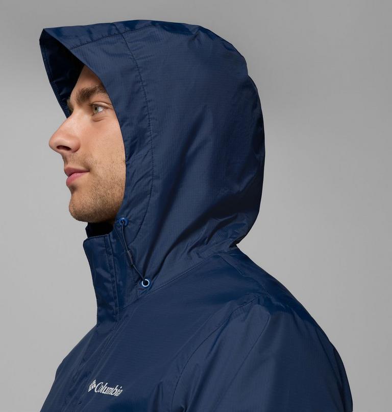Men's Pouring Adventure III Waterproof Hiking Jacket, Color: Collegiate Navy, Mountain Blue, image 8