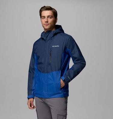 Men's Pouring Adventure III Waterproof Hiking Jacket, Color: Collegiate Navy, Mountain Blue, image 5