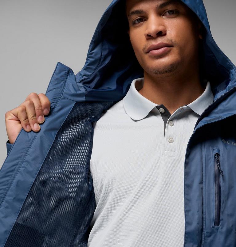 Men's Pouring Adventure III Waterproof Hiking Jacket, Color: Dark Mountain, image 6