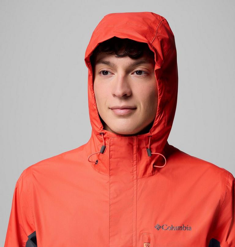 Men's Pouring Adventure III Waterproof Hiking Jacket, Color: Zing, Shark, image 6