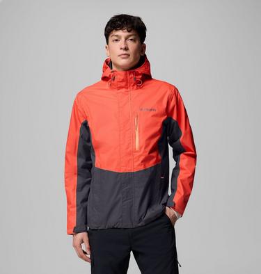 Men's Pouring Adventure III Waterproof Hiking Jacket, Color: Zing, Shark, image 1