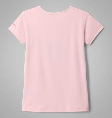 Girls' Tech Trail Short Sleeve Graphic Shirt, Color: Satin Pink Heather, Ridge Line Life, image 2