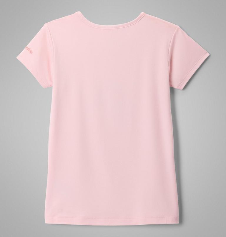 Girls' Tech Trail Graphic Technical T-Shirt, Color: Satin Pink Heather, Ridge Line Life, image 2