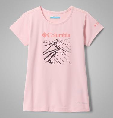 Girls' Tech Trail Short Sleeve Graphic Shirt, Color: Satin Pink Heather, Ridge Line Life, image 1