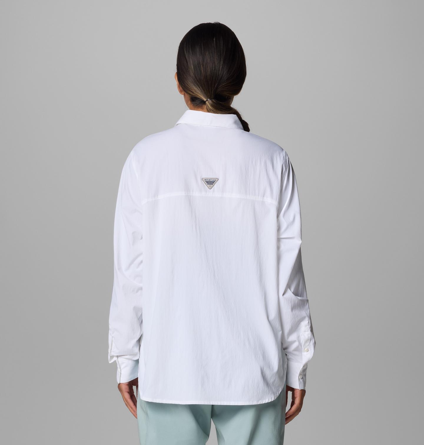 Женская рубашка Columbia PFG Wild Cast Long Sleeve, цвет: Белый — фото 2