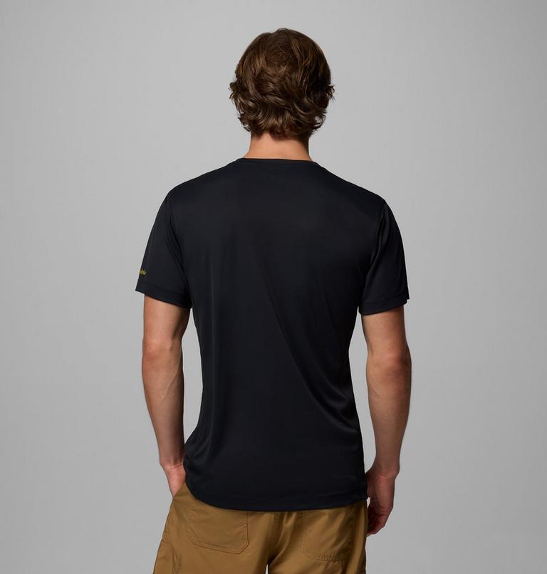 Men's Zero Rules Light Graphic Technical T-Shirt, Color: Black, Scripted Peaks, image 3