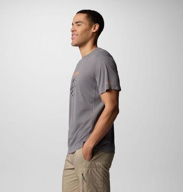 Men's Zero Rules Light Graphic Technical T-Shirt, Color: City Grey, Ridge Line Life, image 3