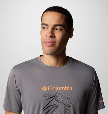 Men's Zero Rules Light Graphic Technical T-Shirt, Color: City Grey, Ridge Line Life, image 4