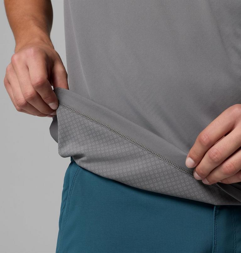 Men's Zero Rules Light Graphic Technical T-Shirt, Color: City Grey, Scripted Peaks, image 6