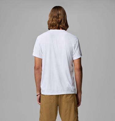 Men's Zero Rules Light Graphic Technical T-Shirt, Color: White, Scripted Peaks, image 7