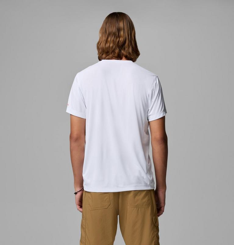 Zero Rules Light SS Graphic Crew, Color: White, Scripted Peaks, image 3