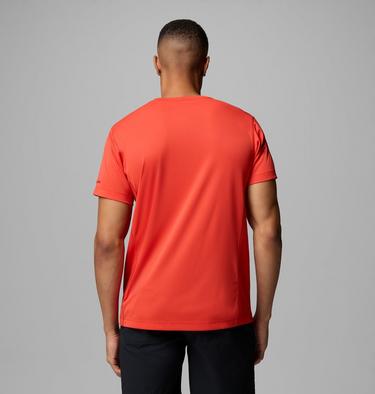 Men's Zero Rules Light Graphic Technical T-Shirt, Color: Super Sonic, Scripted Peaks, image 3