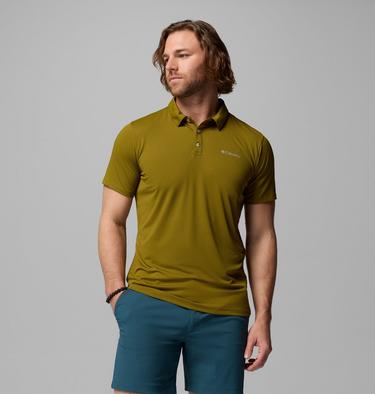 Men's Tech Trail Utility Polo, Color: Mossy Green, image 3