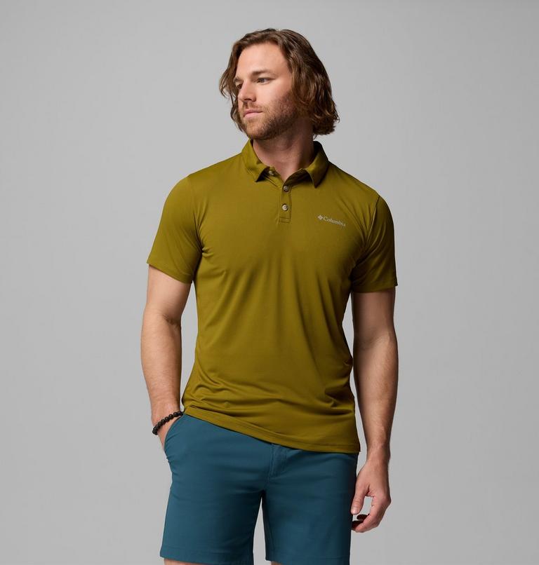 Men's Tech Trail Utility Polo, Color: Mossy Green, image 1