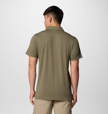 Men's Tech Trail Utility Polo, Color: Stone Green, image 11