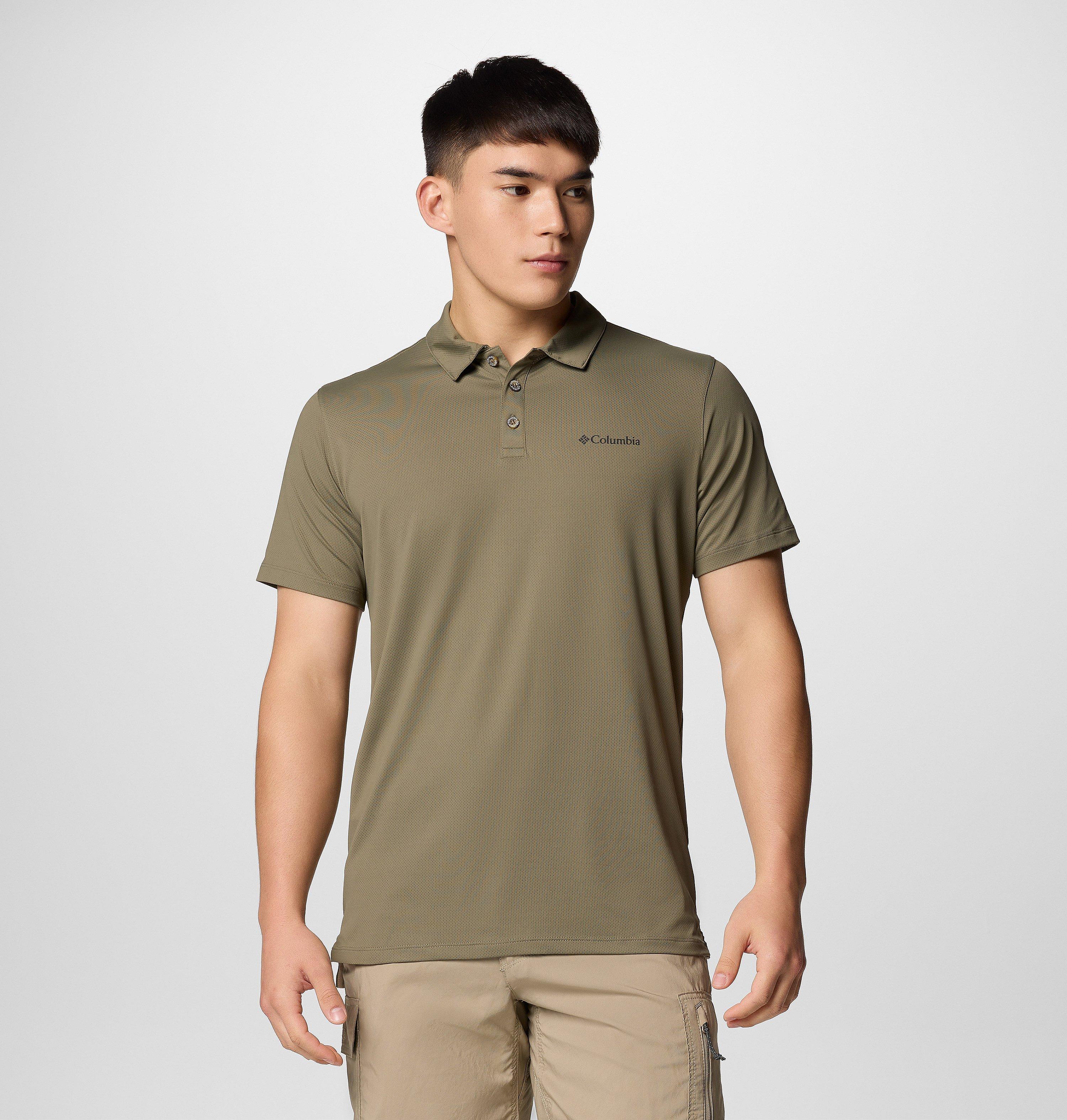 Columbia Sportswear Men's Green Columbia - Tech Trail™ Utility Polo - Stone Medium