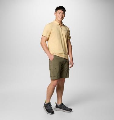 Men's Tech Trail Utility Polo, Color: Sand Dune Heather, image 8