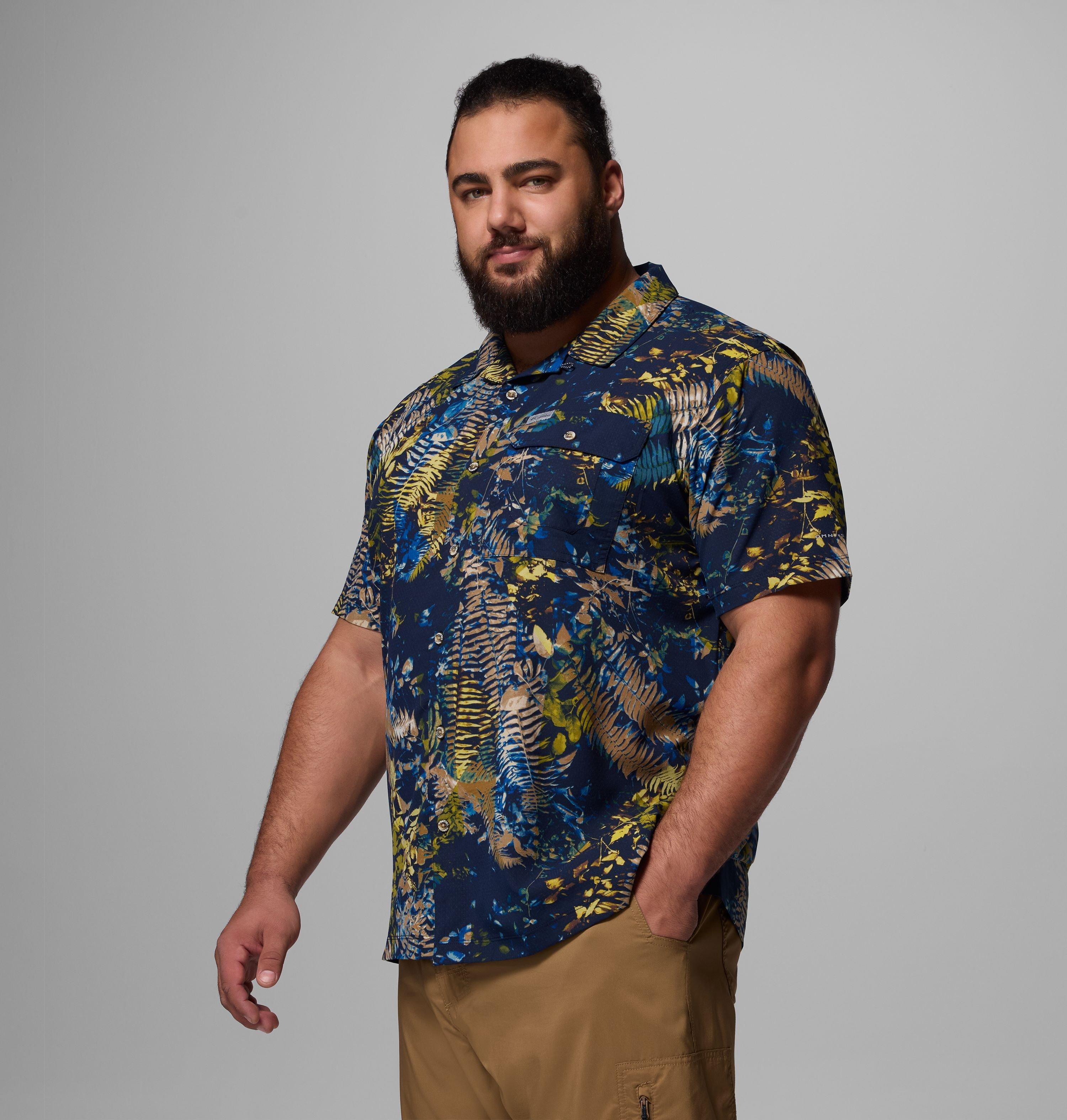Men's Tech Trail Utility Printed Woven Short Sleeve Shirt - Big 4