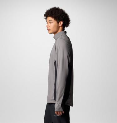 Men's Three Pitch Technical Half Zip, Color: City Grey, Black, image 3