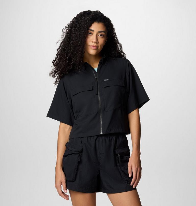 Women's Elevated View Utility Short Sleeve Shirt, Color: Black, image 1