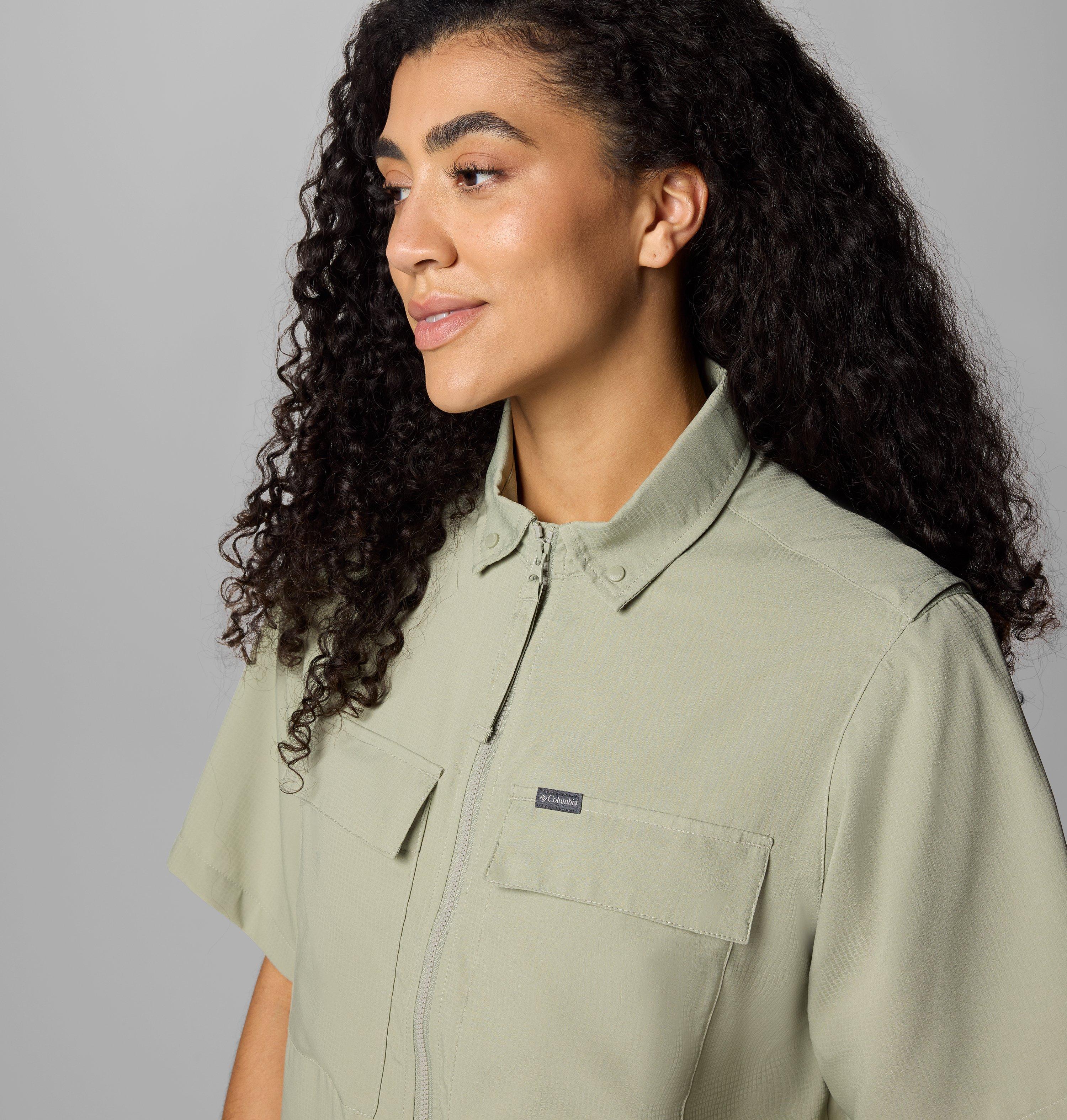 Femme Chemise utilitaire à manches courtes Elevated View 4