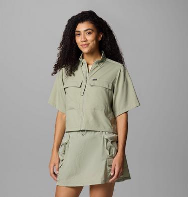Women's Elevated View Utility Short Sleeve Shirt, Color: Safari, image 1