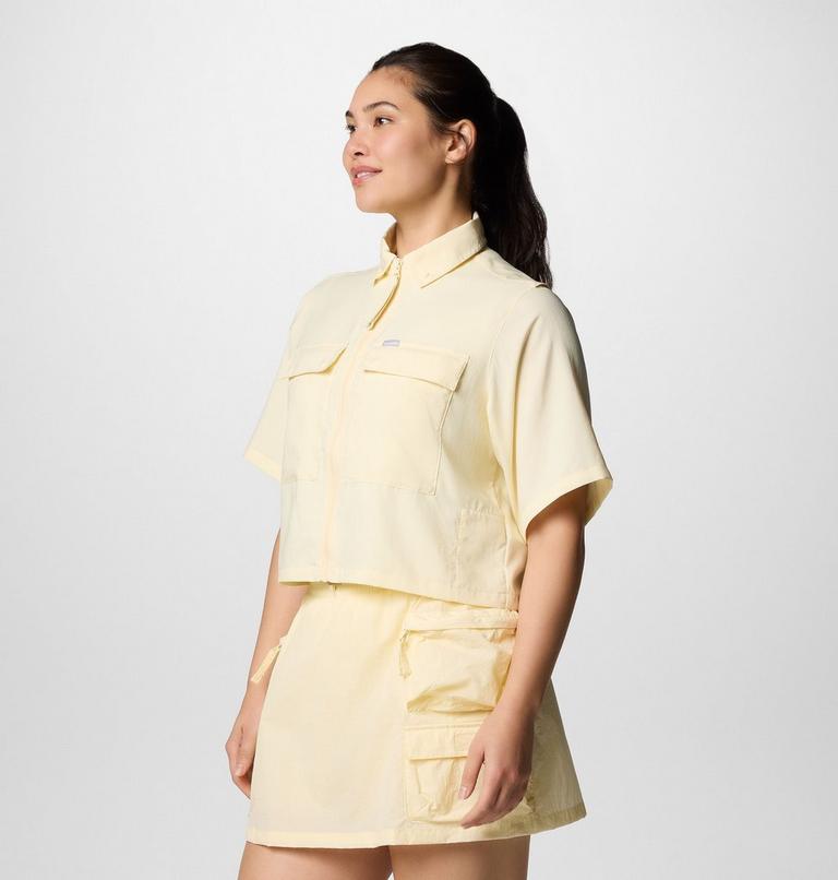 Camisa de manga corta Elevated View Utility para mujer, Color: Lemon Wash, image 3