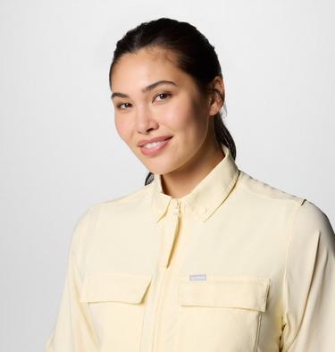 Women's Elevated View Utility Short Sleeve Shirt, Color: Lemon Wash, image 12