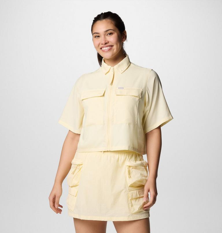 Camisa de manga corta Elevated View Utility para mujer, Color: Lemon Wash, image 1
