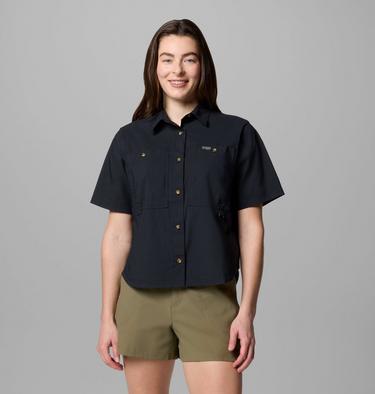 Women's Brea Falls Woven Short Sleeve Shirt, Color: Black, image 1