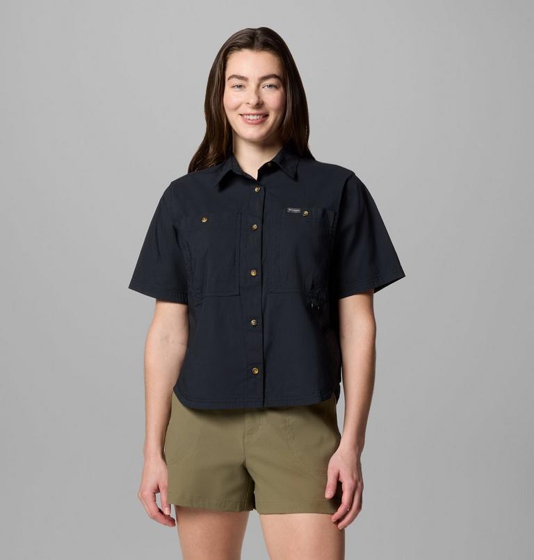 Women's Brea Falls Woven Short Sleeve Shirt, Color: Black, image 1