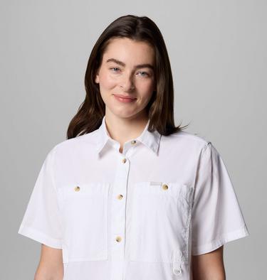 Women's Brea Falls Woven Short Sleeve Shirt, Color: White, image 12