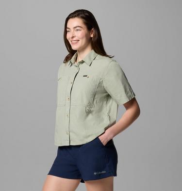 Women's Brea Falls Woven Short Sleeve Shirt, Color: Safari, image 15