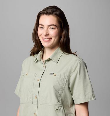 Women's Brea Falls Woven Short Sleeve Shirt, Color: Safari, image 16