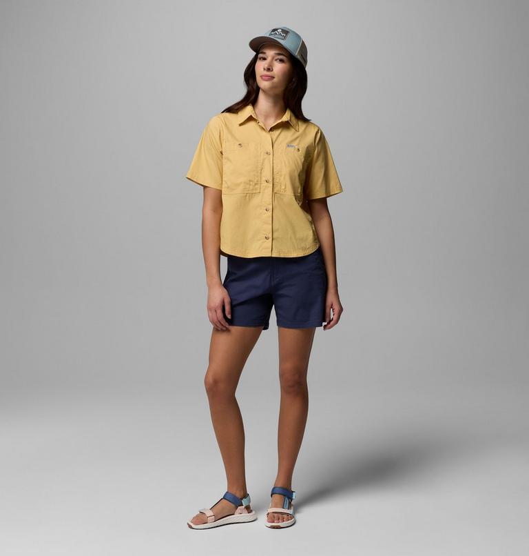 Women's Brea Falls Woven Short Sleeve Shirt, Color: Sand Dune, image 2