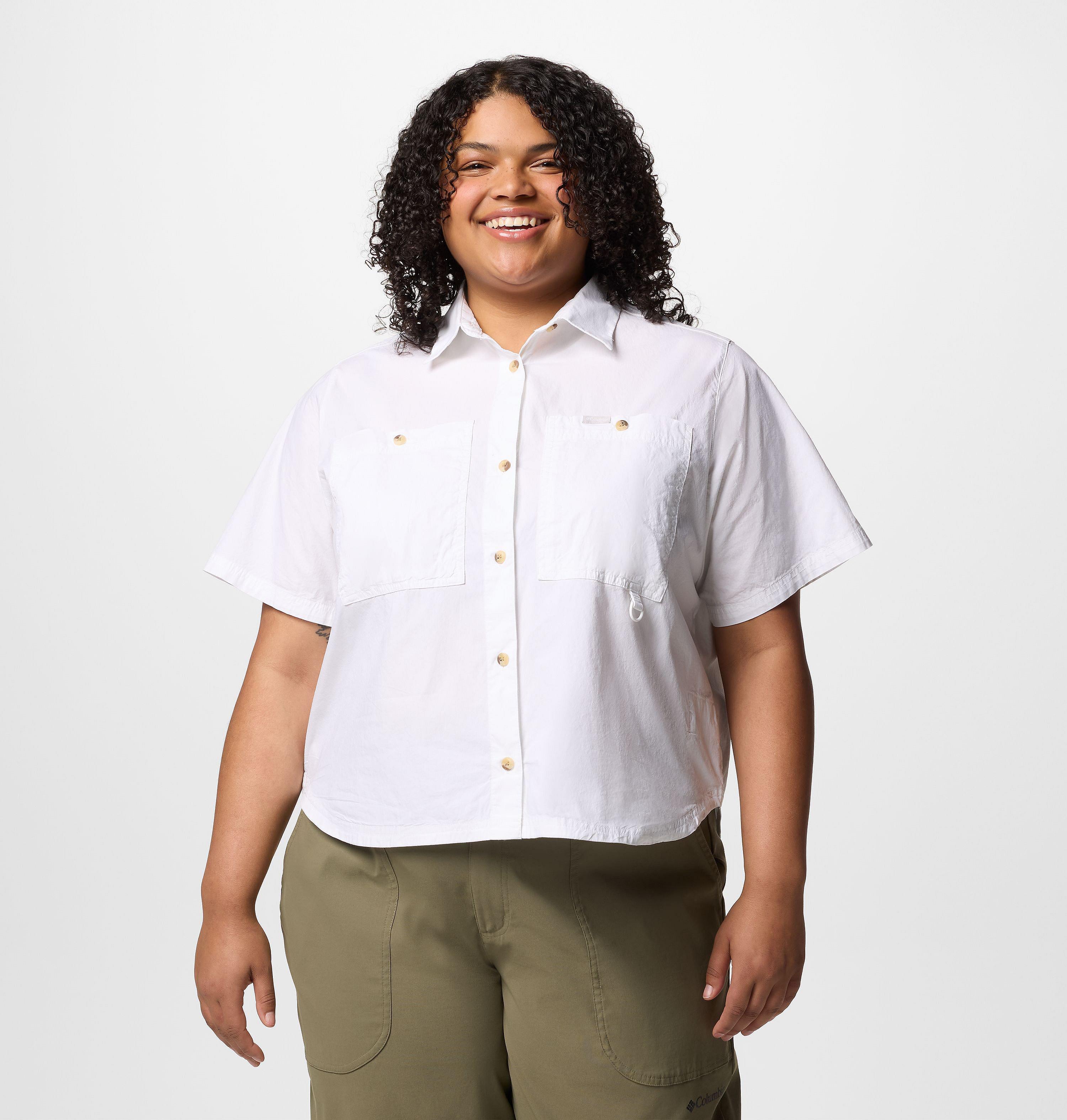 Columbia Women's Brea Falls Woven Short Sleeve Shirt - Plus Size-