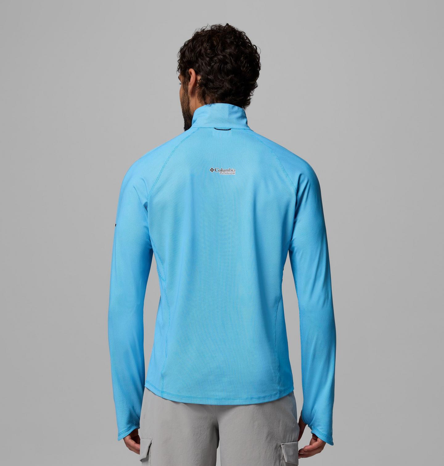 Мужская рубашка Columbia Summit Valley Long Sleeve Half Zip, цвет: Синий, вариант 1 — фото 3