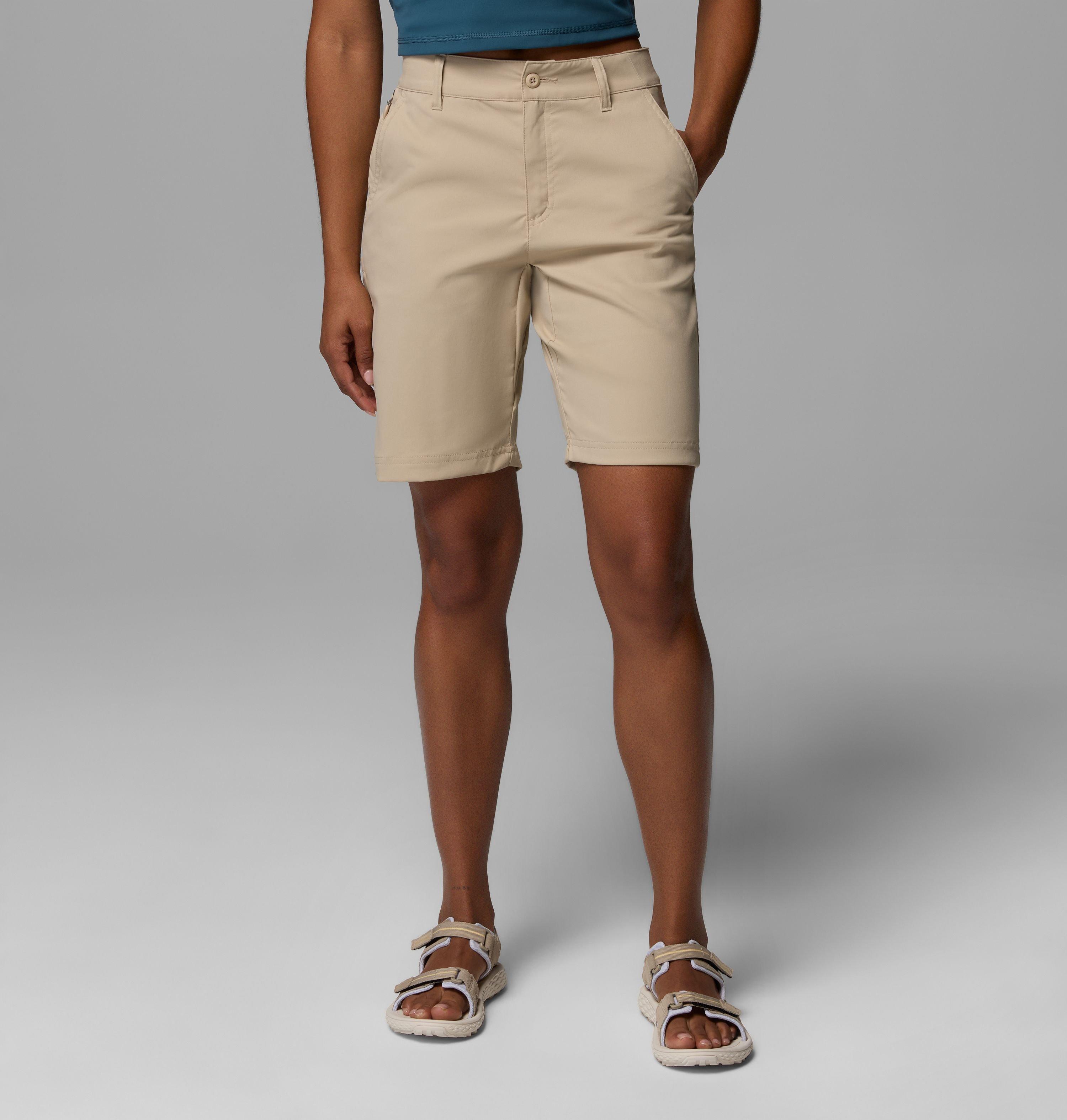 Columbia Sportswear Women's Brown Columbia - Leslie Falls™ Long Hiking Shorts Ii - Ancient Fossil Size 12 Uk
