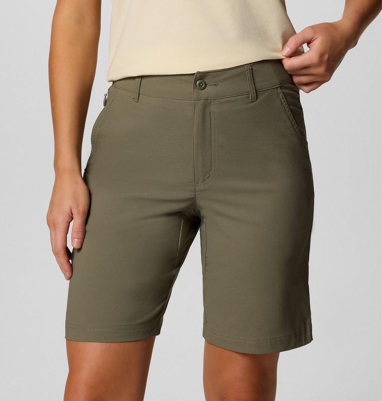 Women's Leslie Falls Long Hiking Shorts II, Color: Stone Green, image 4